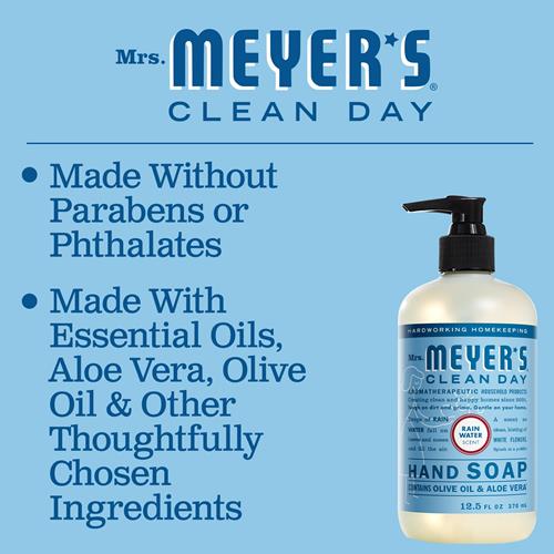 Mrs. Meyers Clean Day Hand Soap, Made With Essential Oils, Biodegradable Formula, Rain Water, 12.5 Fl. Oz